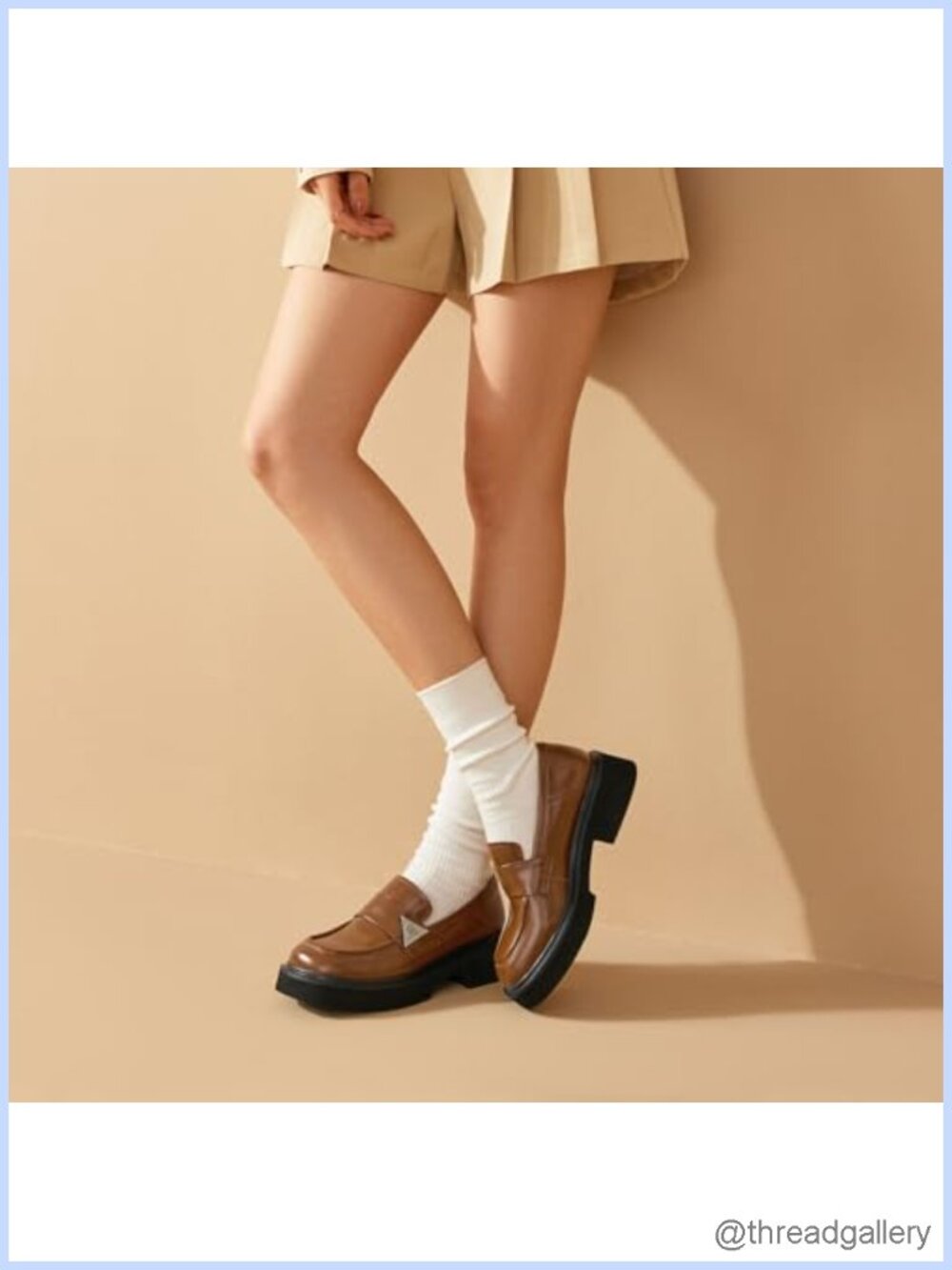 Platform Loafers Full Grain Leather Penny Loafer Square Toe Women's Shoes - Picture 2 of 6